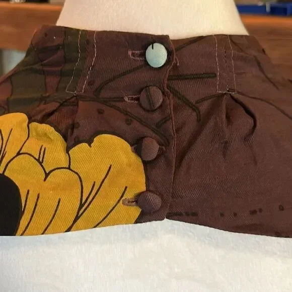 Free People Brown Floral Boho Balloon Sleeve Mini, size S - Picture 7 of 11